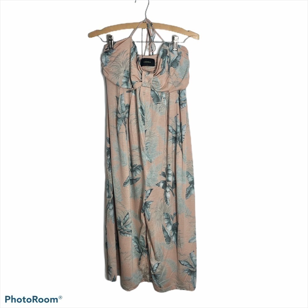 Storia Palm Leaf Culotte Romper Large Pink Women’s